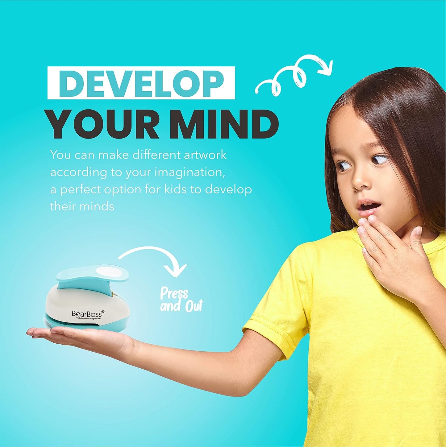 BearBoss 3 Inch Circle Punch, Hole Punch Shapes, Paper Punch Set for Scrapbooking Festival Paper Greeting Card DIY Albums Photos (Classic White)