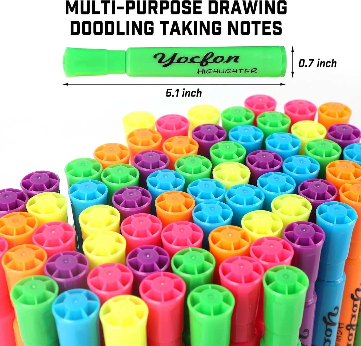 Highlighters 90 Pack, Chisel Tip, Tank Style Highlighters Assorted Fluorescent Colors, 6 Bright Colors Highlighter Markers for Coloring, Highlighting as School Supplies