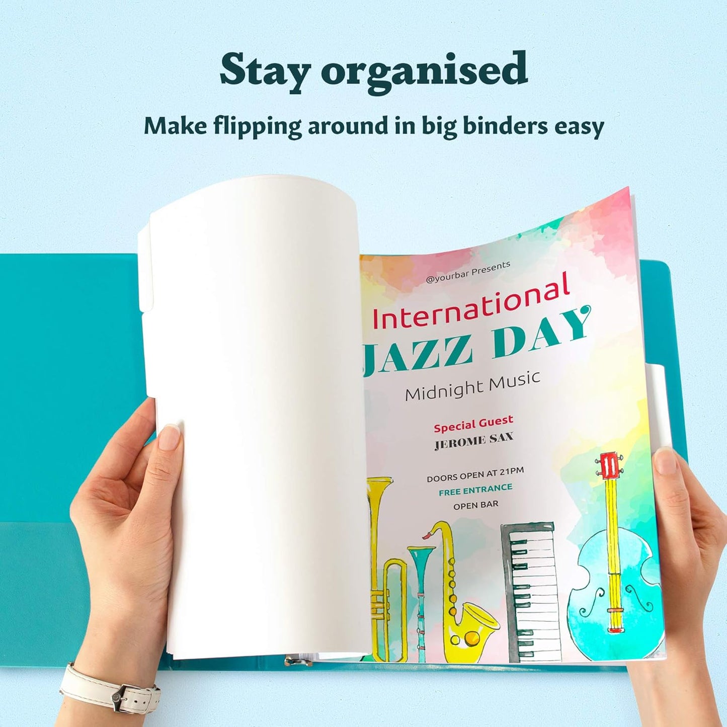 Binder Dividers with Tabs - (Set of 20) x 5 Tab Dividers for 3 Ring Binders, White, Reinforced Edge - Ideal for Keeping Your Documents Neat and Professional