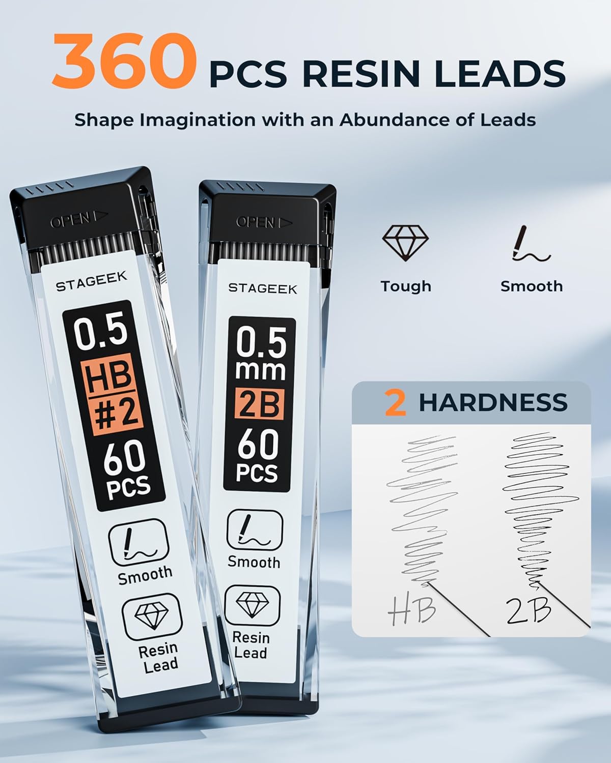 0.5mm Mechanical Pencil Set, 3PCS Metal Mechanical Pencils 0.5mm with 6 Tubes HB & 2B Lead Refills, Erasers, Weatherproof Artist Pencils with Case for Outdoor Writing Drafting Drawing