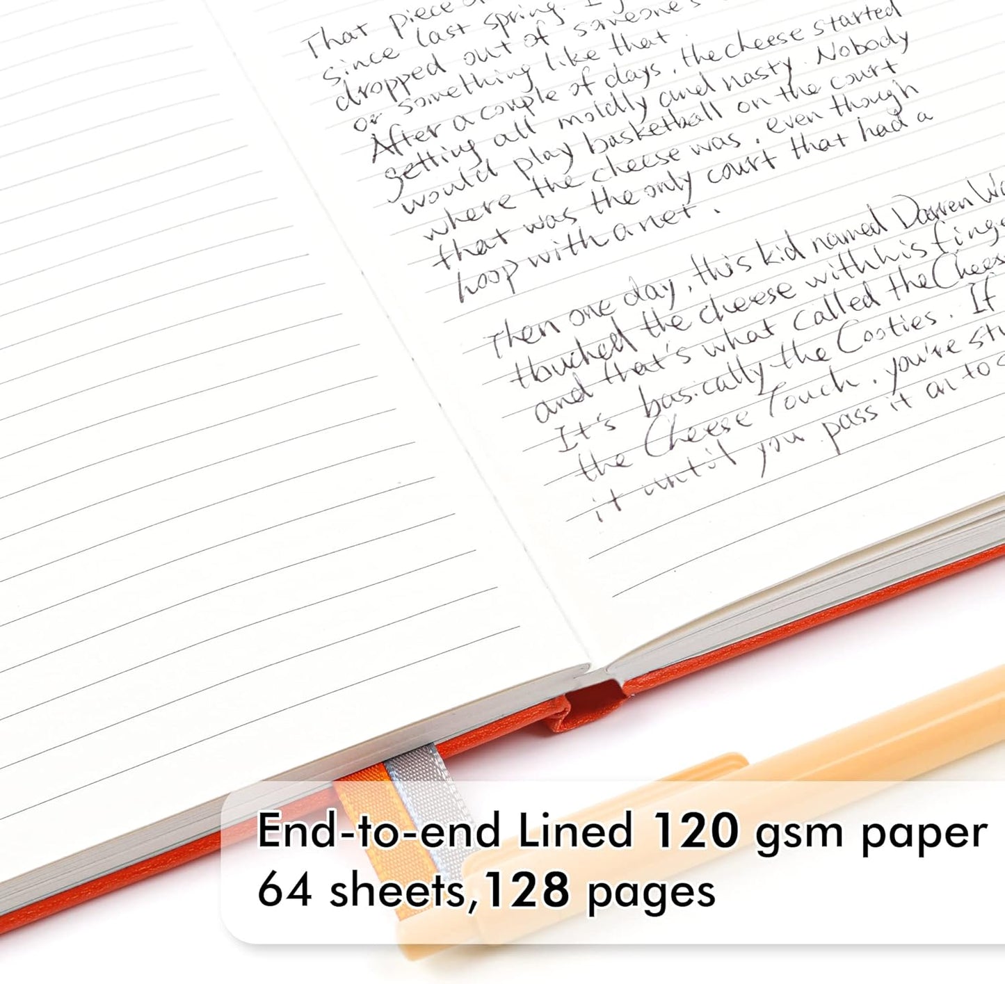 12 Pack Notebooks Journals Bulk with 12 Black Pens, Feela A5 Hardcover Notebook Classic Ruled Journal Set with Pen Holder for School Business Work Travel Writing, 120 GSM, 5.1”x8.3”, Orange