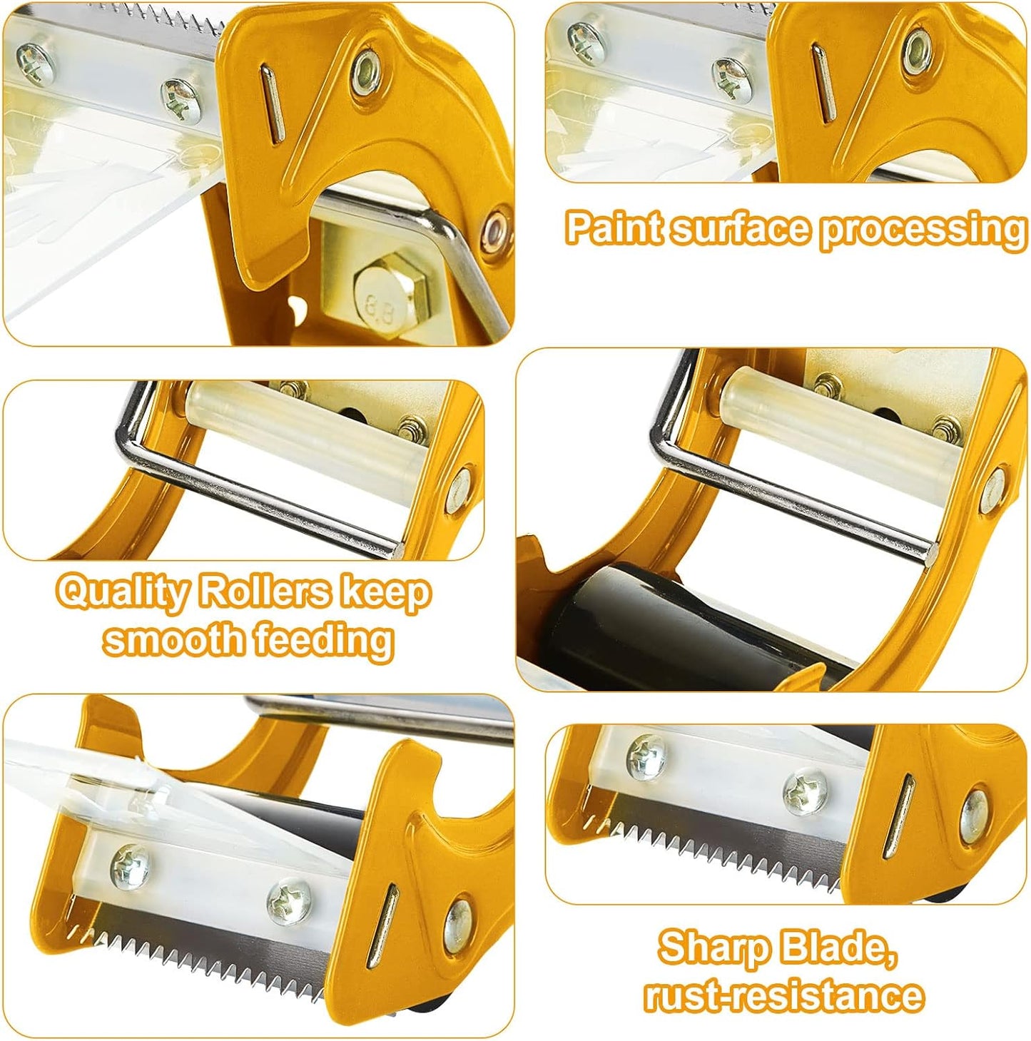 Acrux7 2 PCS 2 Inch Packing Tape Gun, Packing Tape Dispenser Guns with Ergonomic Grip, Handheld Tape Gun Dispenser Heavy Duty Tape Sealing Cutter for Carton Packaging, Boxes Sealing