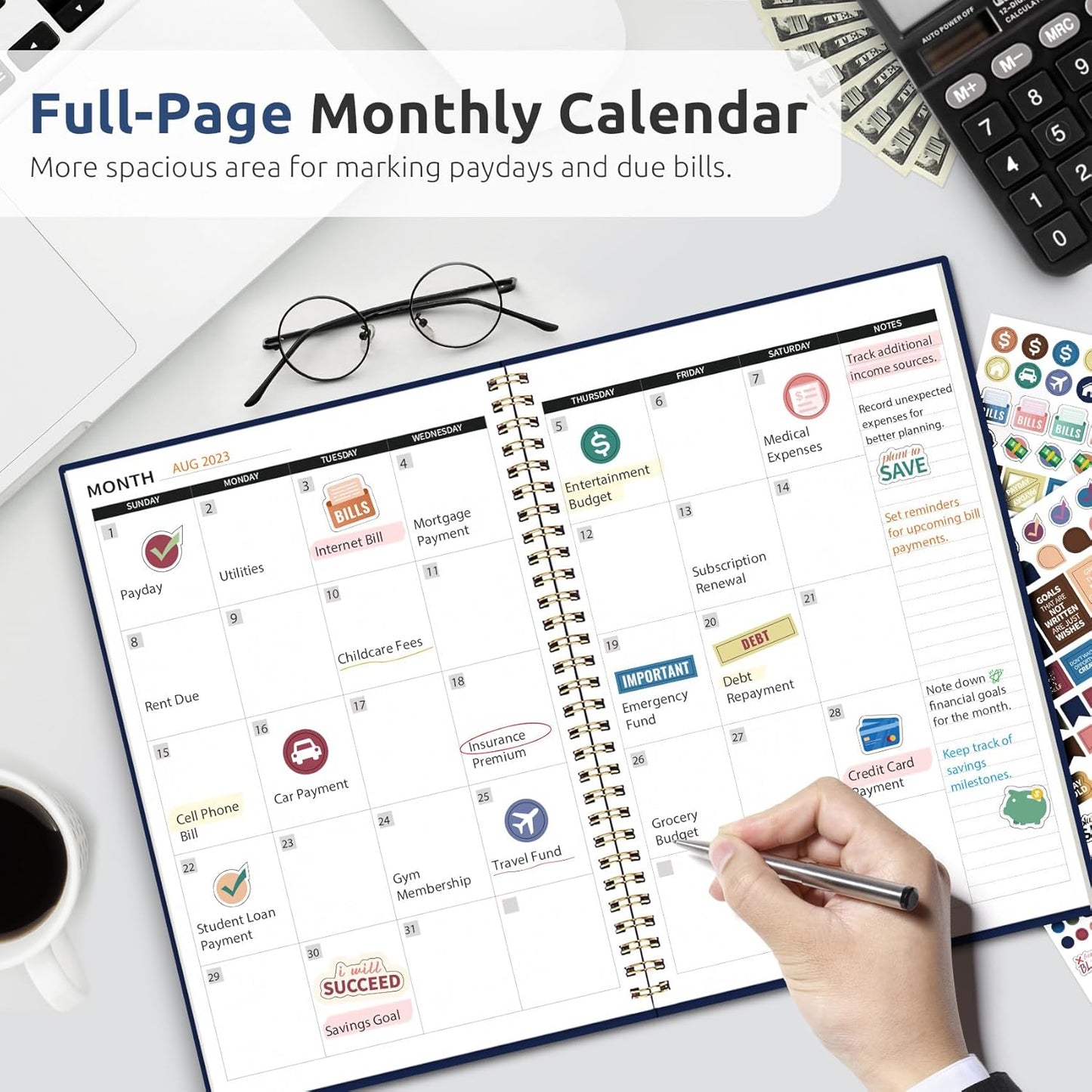 Aesthetic Budget Planner - Monthly Finance Planner with Expense Tracker Notebook, Undated Bill Organizer to Manage Your Finances, Account Book with Colorful Pattern-Starlit Peaks