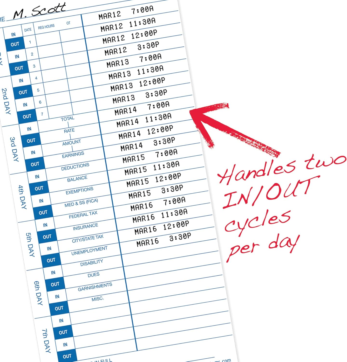 Pyramid™ 30% Recycled Time Cards For Pyramid Models 3500 & 3700, 4" x 9", Pack Of 100