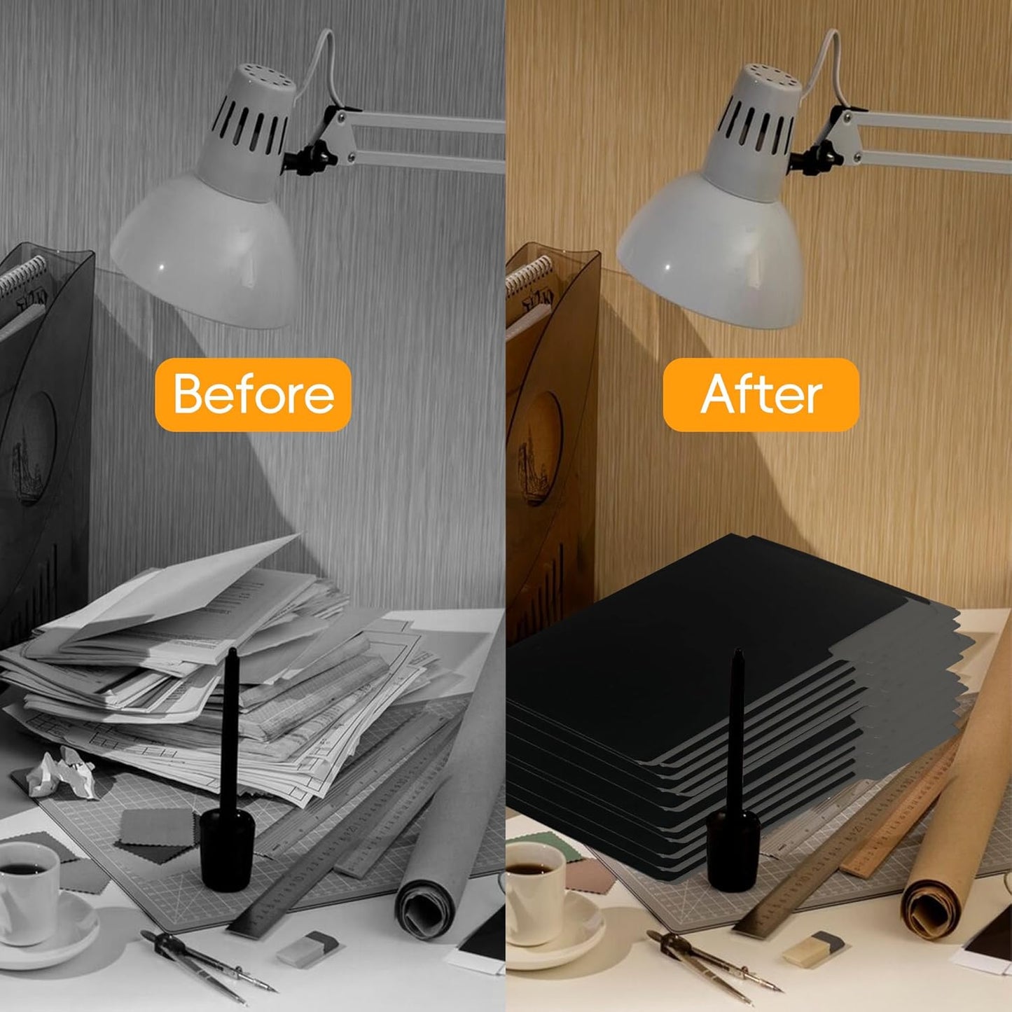 100 Packs Black File Folder,File Folders Letter Size,1/3-Cut Tabs,8.5x11 File Folders for Office,School and Home,Organizer File Folder