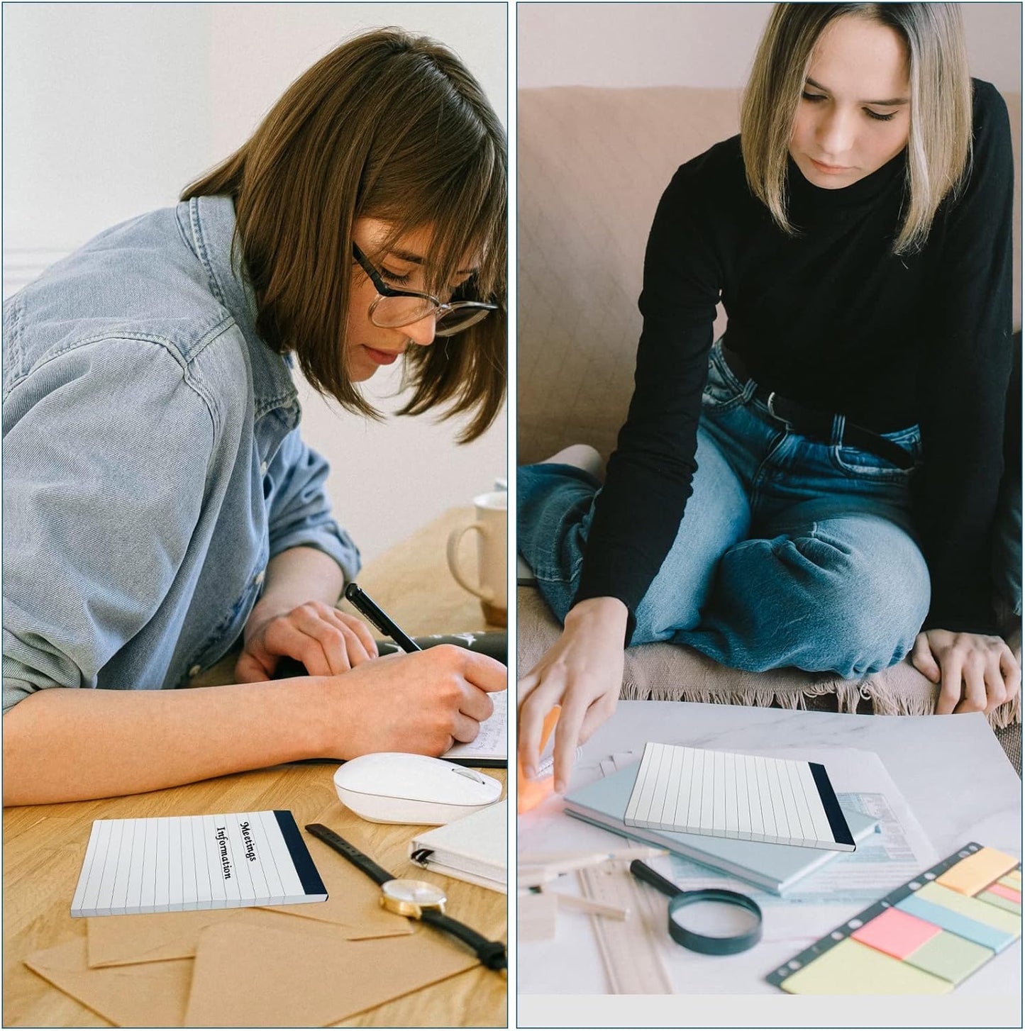 6 Pcs Note Pads Refills 3 x 5 inches Memo Small Notebook Writing Pads with 30 Sheets Each Pad College Ruled Lined Paper NotePads White