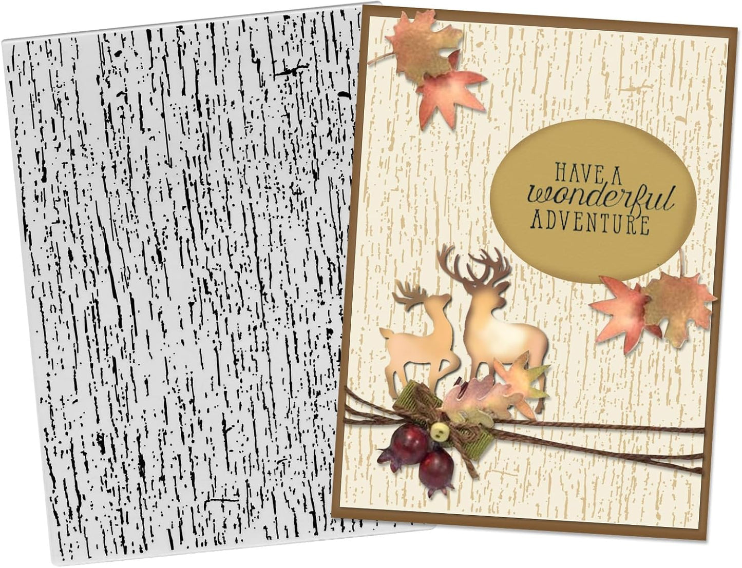 3D Textured Embossing Folders for Card Making, Wooden Lace Plastic Embossing Folders Grain Embossing Folder Craft Card Template for DIY Scrapbooking