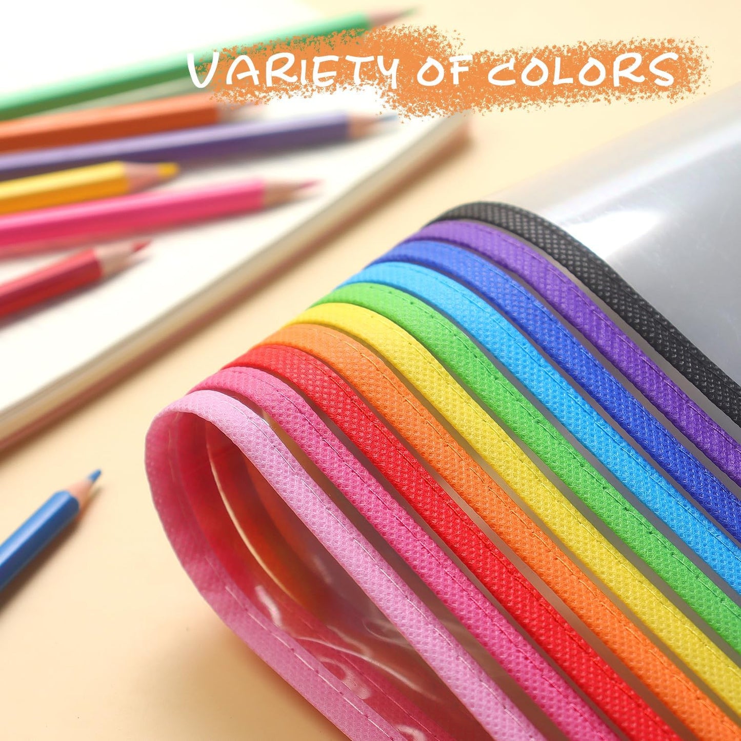 20 Pack Dry Erase Pockets with Rings, 10 x 14 Inch Ticket Holders Clear Plastic Sleeves Sheet Protectors for Teacher Classroom Sleeves, 10 Assorted Colors