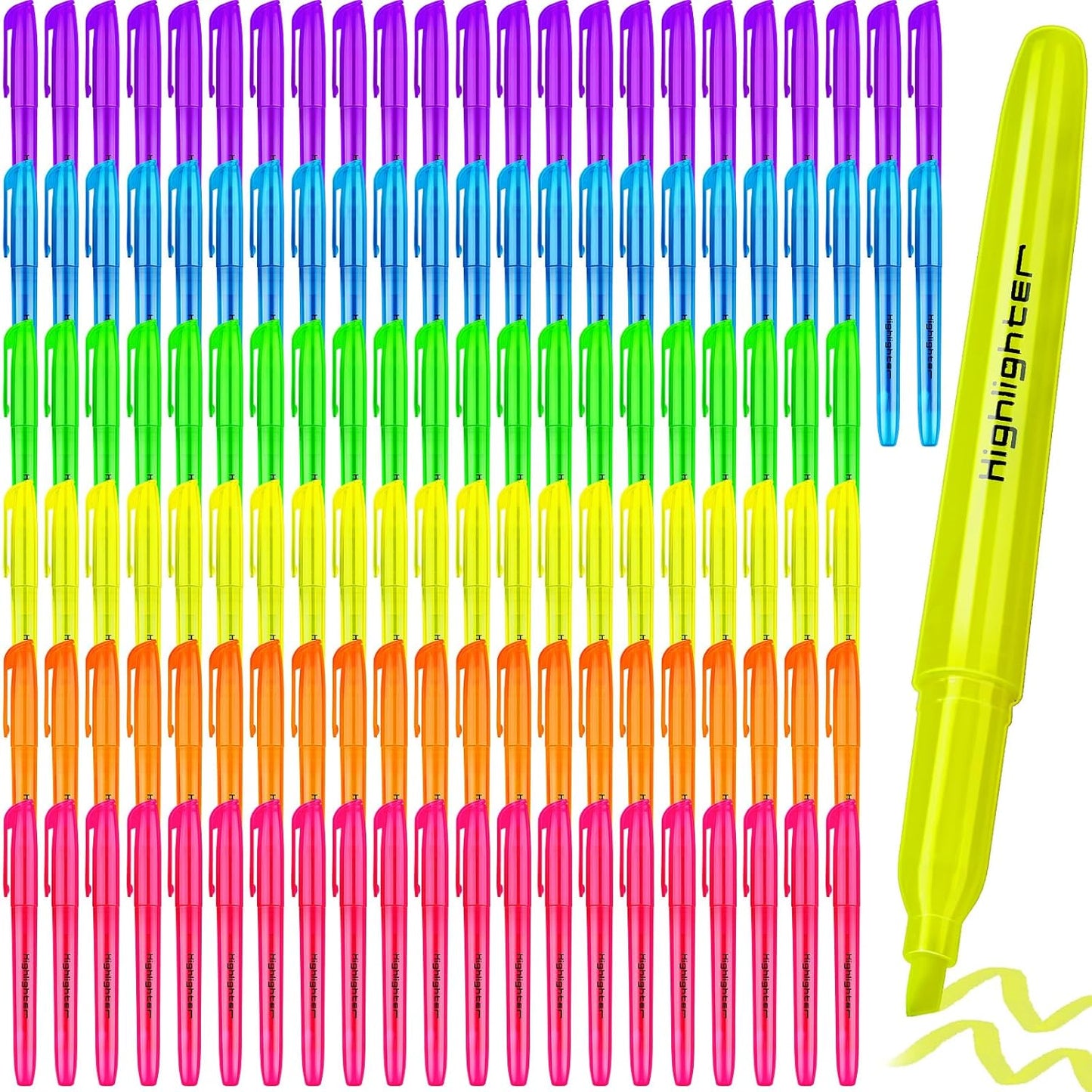 360 Pieces Highlighter Bulk Assorted Colors Highlighter Markers Chisel Tip Highlighter Pens for School Classroom Office (360)