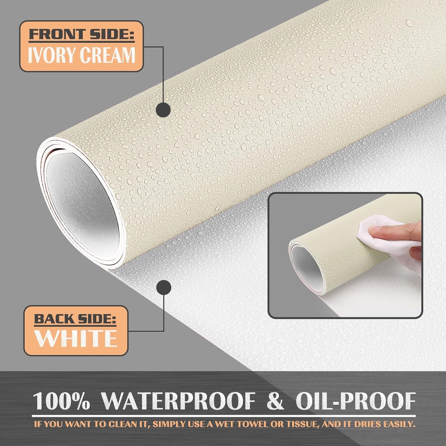 K KNODEL Large Office Leather Desk Mat, Mouse and Keyboard Pad, Computer and Laptop Mat, Desktop Protector and Cover, Writing Pad and Blotter (35.4"x17", Ivory Cream)