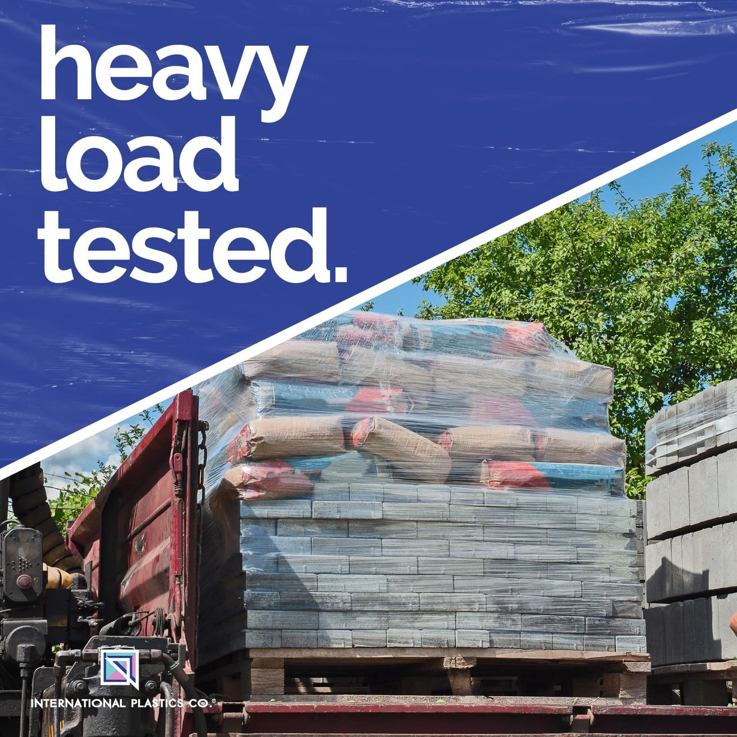 International Plastics Co. 18" Stretch Film/Wrap 1500 feet 7 Layers 80 Gauge Industrial Strength up to 800% Stretch 20 Microns Adhering Packing Moving Heavy Duty (Clear, 1 Pack - Tension Handles)