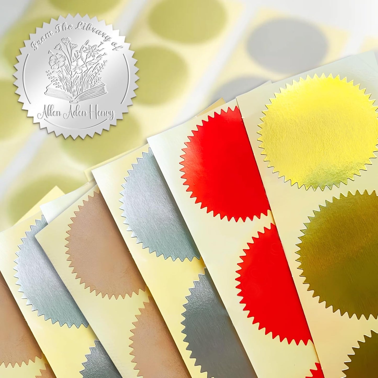 Book Embosser Custom Embosser Stamp with Your Name or Design Personalized Library Embosser Stamp Customized Books Business Cards Paper Documents Notebooks etc. (21)