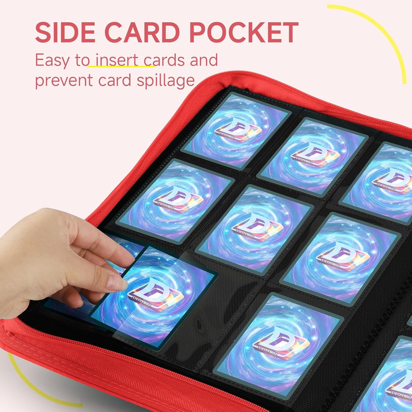 9 Pocket Card Binder,360 Pockets Trading Card Binder,Double Sided Pocket Collection Binder,Card Folder for MTG,TCG,Game Cards,Sport Cards,Red