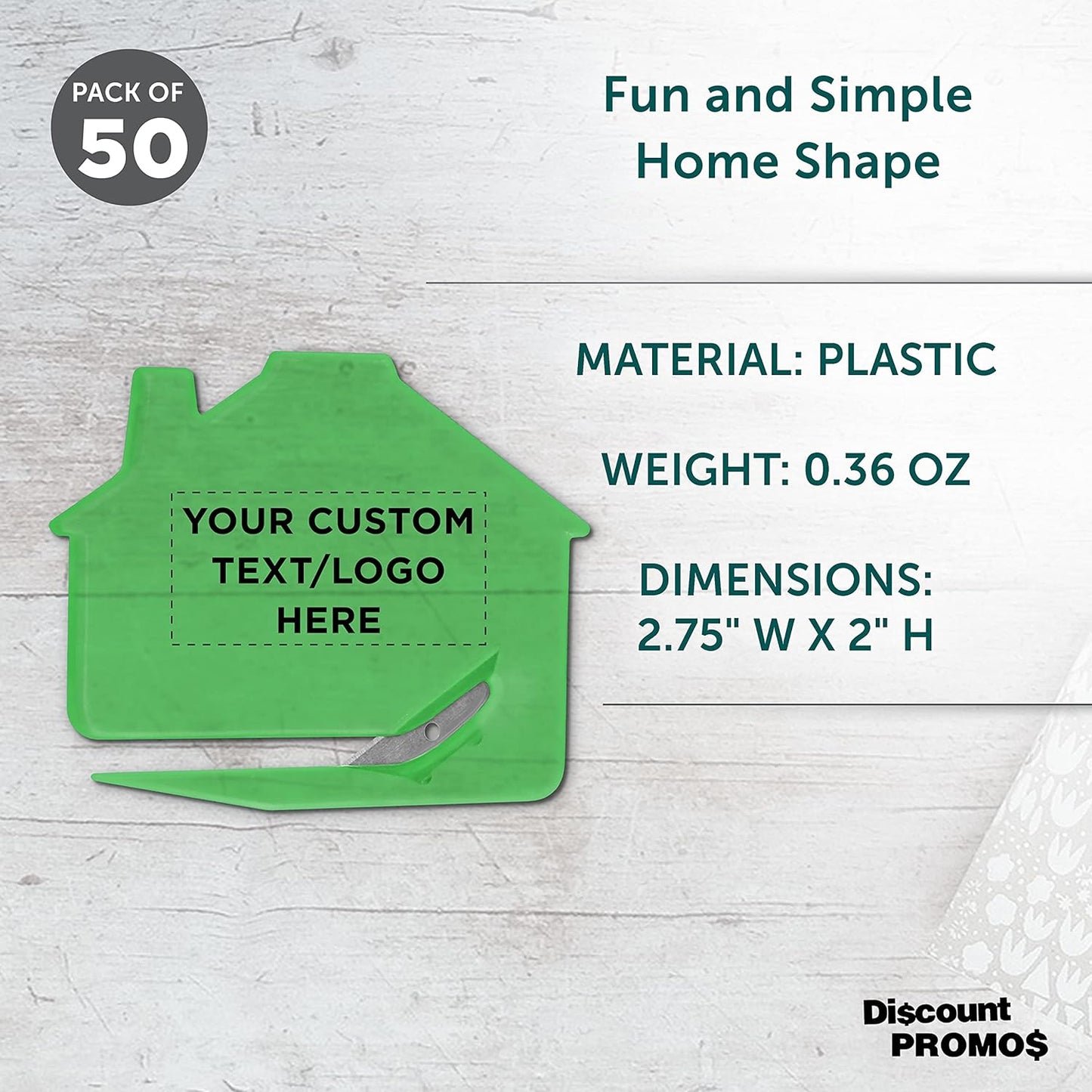 Custom House Letter Openers Set of 50, Personalized Bulk Pack - Perfect for Home or Office - TGreen