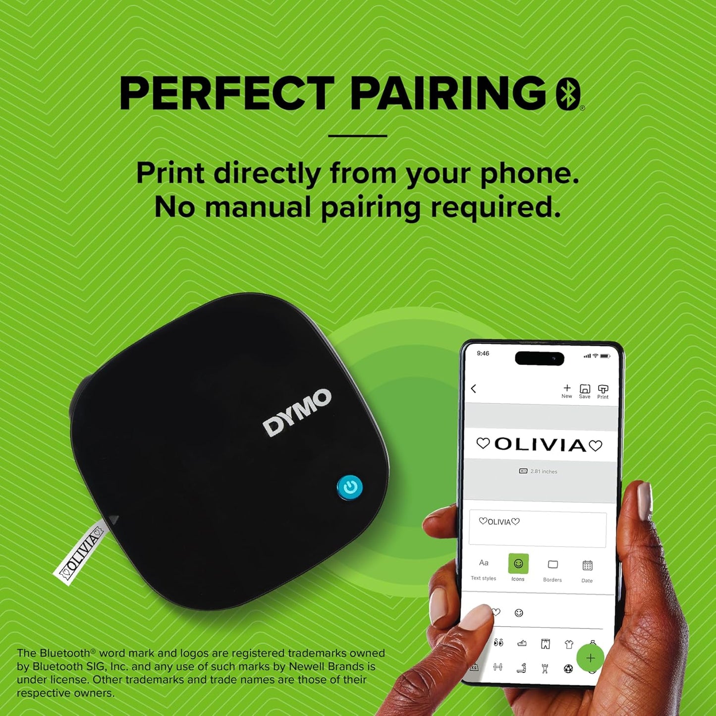 DYMO LetraTag 200B Bluetooth Compact Label Maker Value Pack Wireless Connection to iOS and Android Includes 3 Assorted Label Tapes