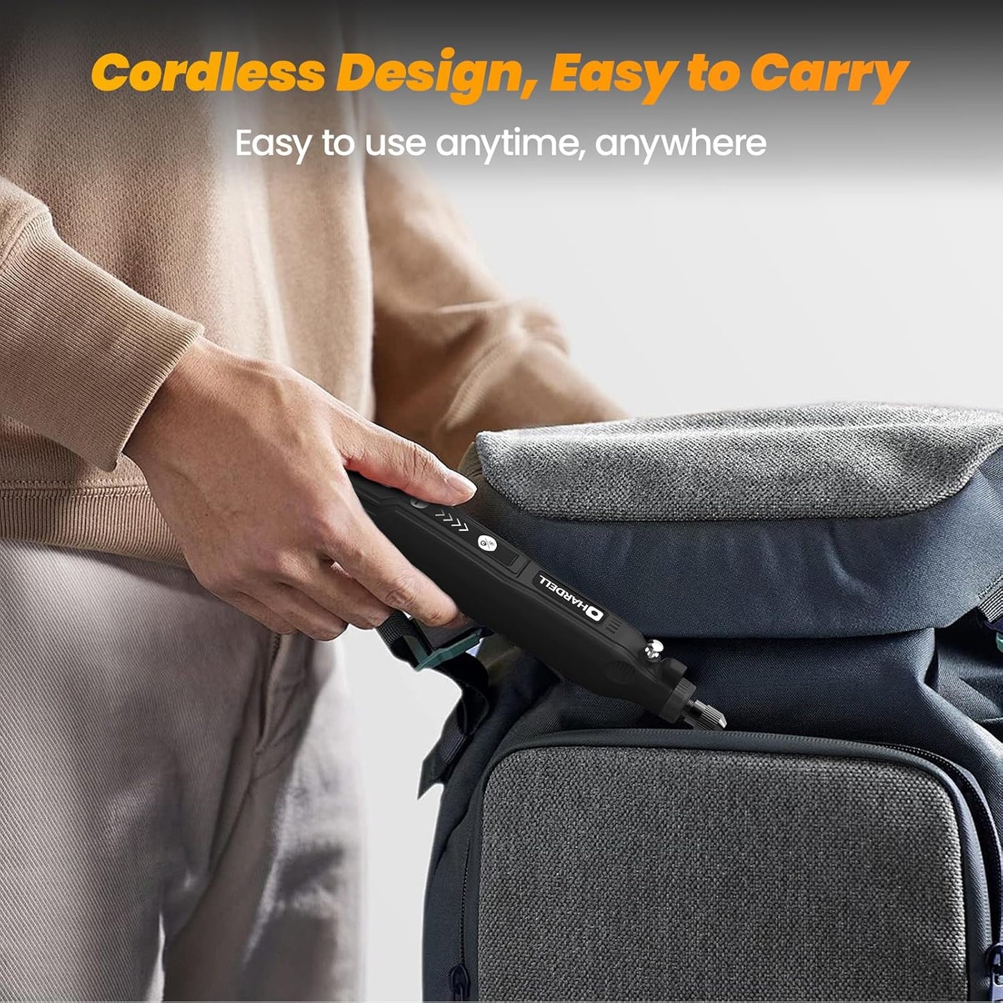 HARDELL Mini Cordless Rotary Tool Kit, 5-Speed and USB Charging with 69 Accessories, Multi-Purpose 3.7V Power Rotary Tool for Sanding, Polishing, Drilling, Etching, Engraving, DIY Crafts (Black)