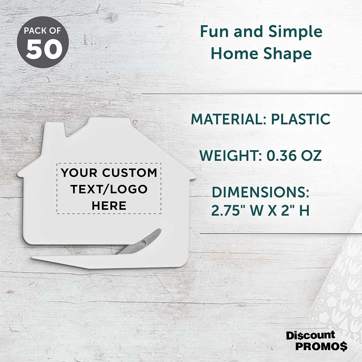 Custom House Letter Openers Set of 50, Personalized Bulk Pack - Perfect for Home or Office - White