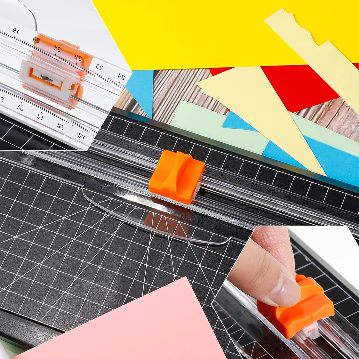 Mudder 10 Pieces Paper Cutter Replacement Blade Cutting Replacement Blades Refill for A4 Black and White Paper Trimmer(Black, Orange)