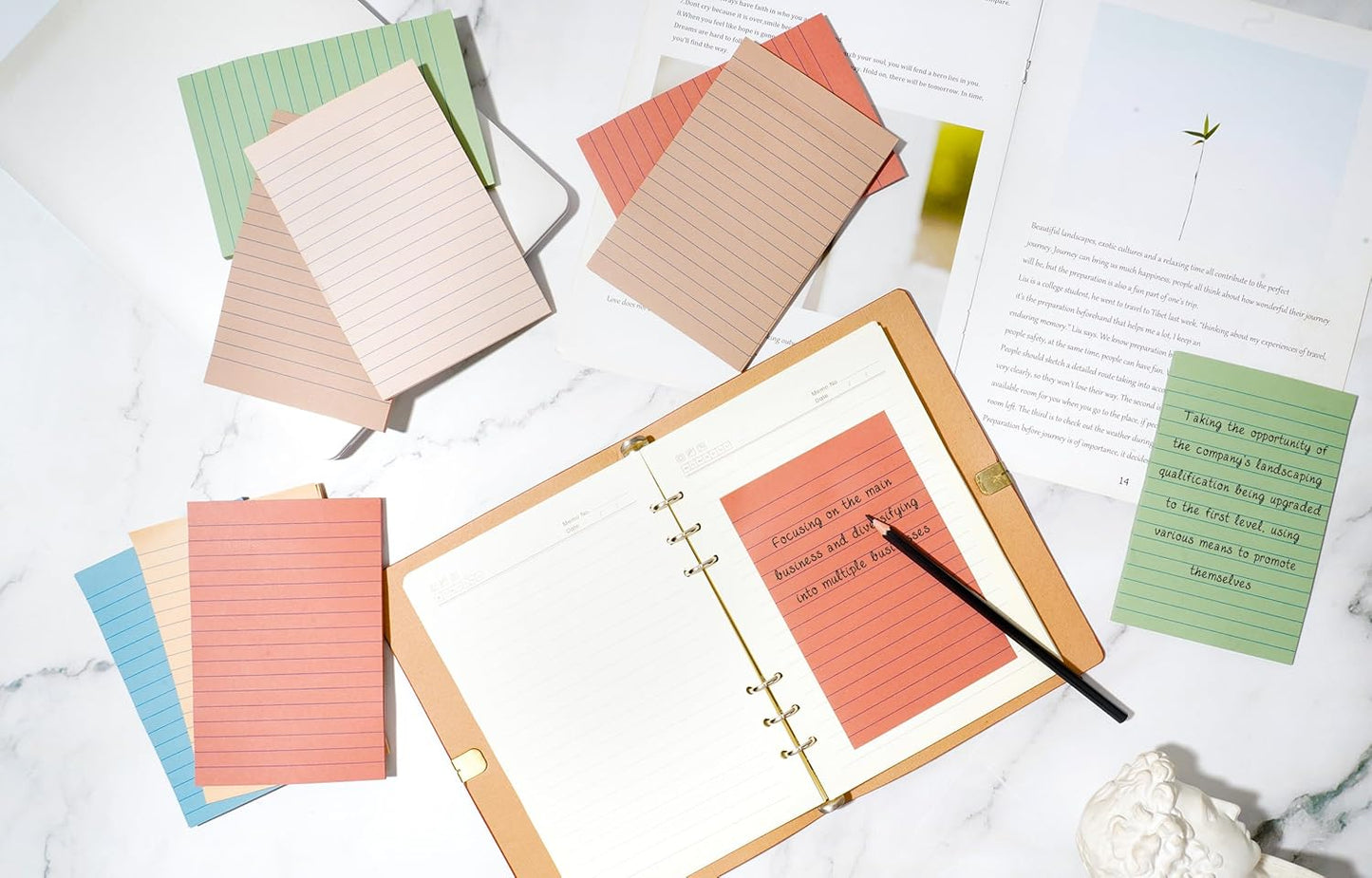 9 Pads Lined Sticky Notes 4x6 in Post, Vintage Colors Self Pad Its, Super Sticking Power Memo Pads Its, 40 Sheets/pad