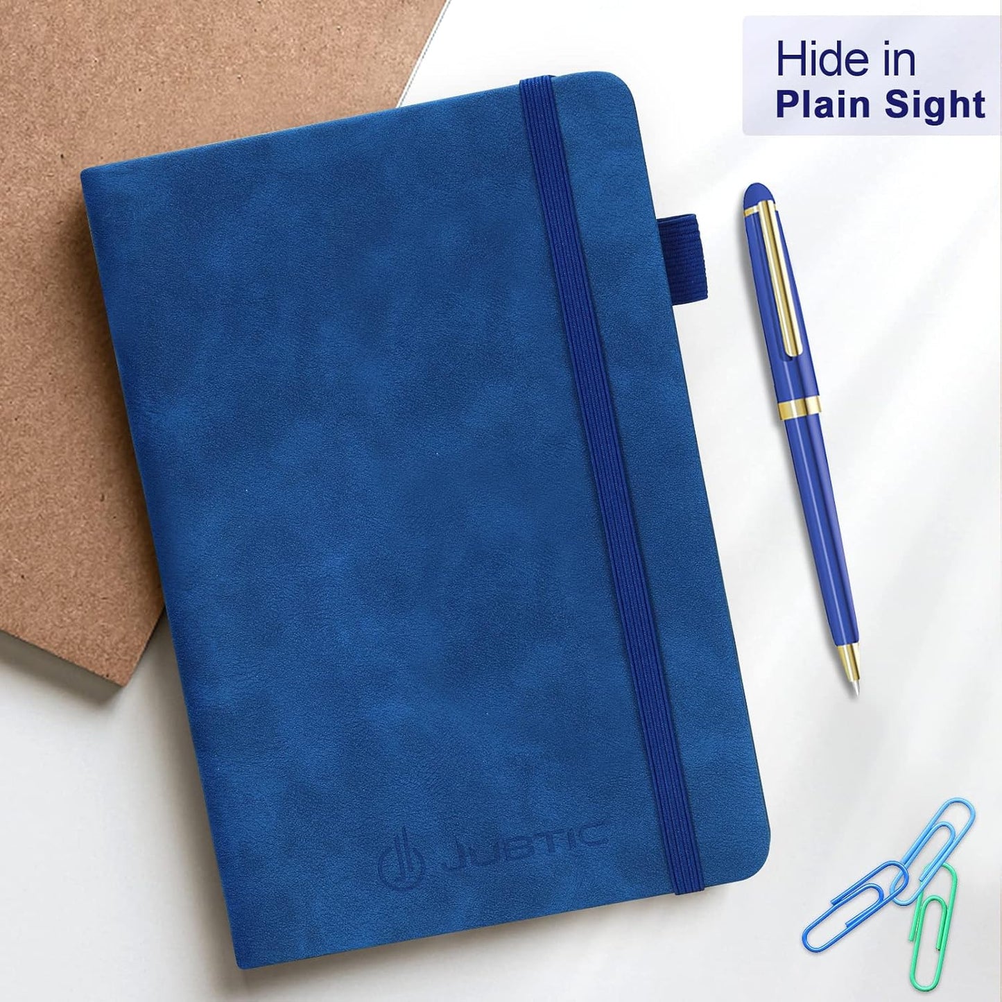 JUBTIC Password Book with Alphabetical Tabs. Medium Size Password Keeper Logbook for Internet Log in, Website Address. Hardcover Password Journal Notebook & Organizer for Home Office, Arabian Blue