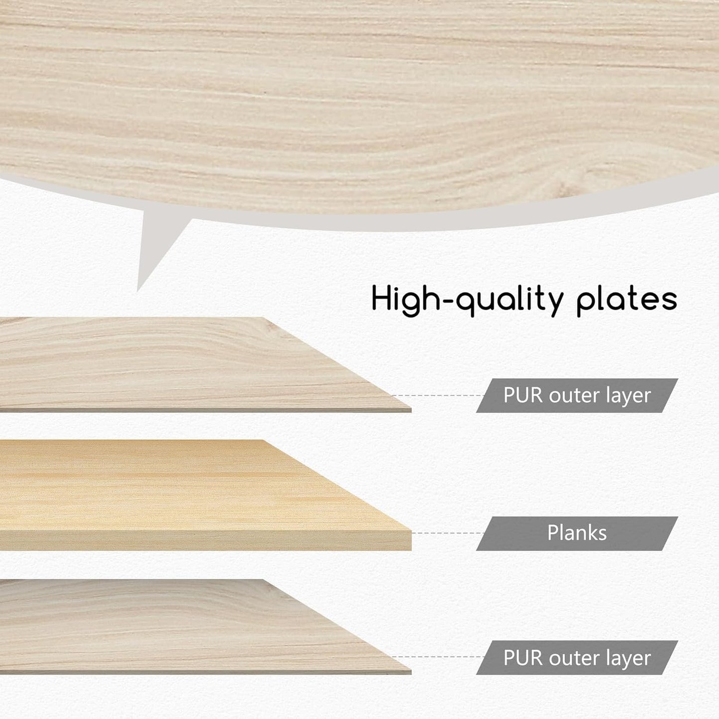 Jerry & Maggie Desktop Organizer Office Storage Rack Adjustable Wood Display Shelf Free Style Double H, Multi-Functional Mini Bookshelf for Desk Natural Stand (White Wood Tone)