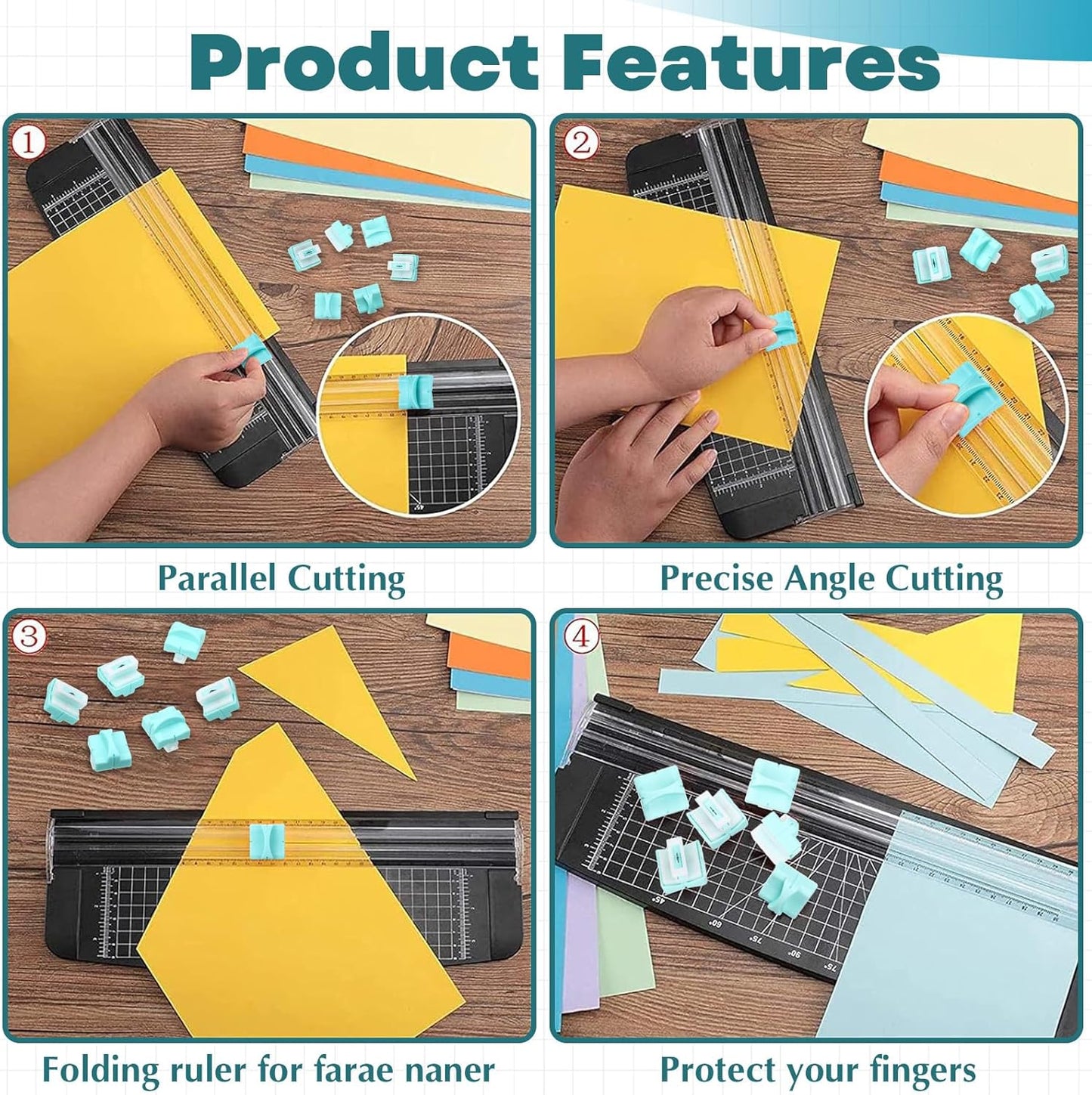 Honoson 6 Pieces Paper Cutter Replacement Blades Paper Trimmer Blades Refill Craft Cutting Replacement Blades for A4 Cutter(Green)