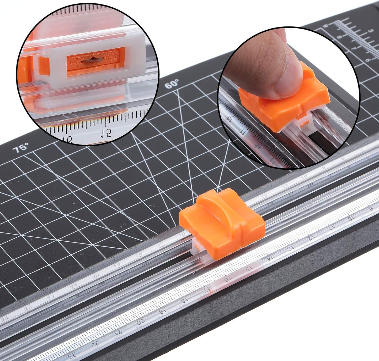 Mudder 10 Pieces Paper Cutter Replacement Blade Cutting Replacement Blades Refill for A4 Black and White Paper Trimmer(Orange)