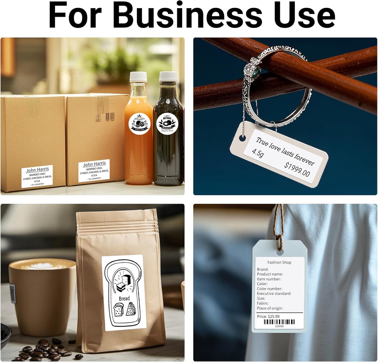 ORGBRO Z3 Label Maker Machine with Tape, 3 Inch Bluetooth Thermal Label Printer, Portable Sticker Printer for Small Business, Office, Home Organization, Barcode, Address, Compatible with Phones & PC