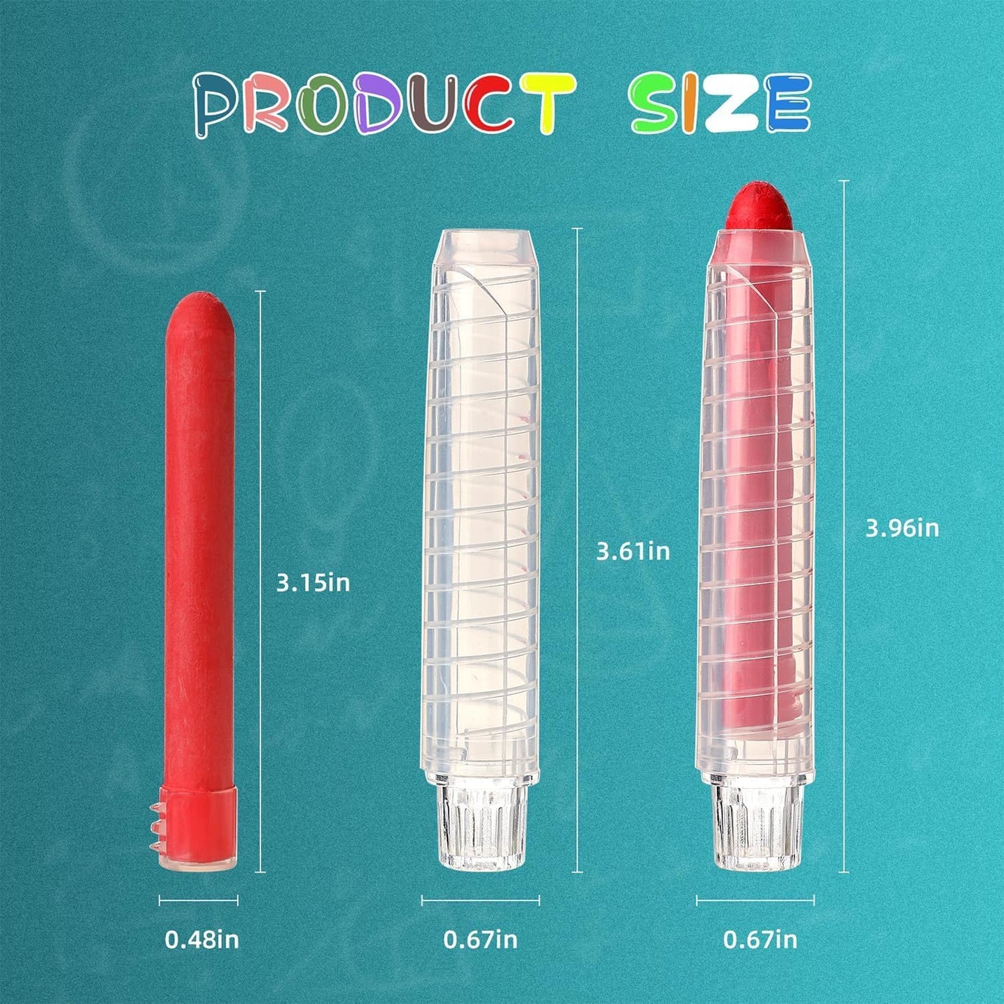 24 Pcs Dustless Chalk Colored twistable Chalk for Blackboard Doodling, Drawing, Writing, Colour Mixture