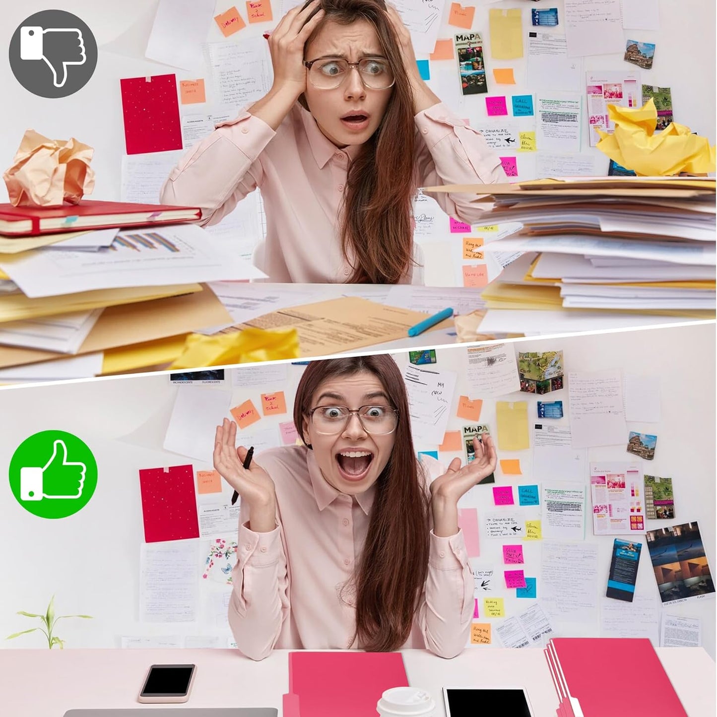 36 Packs Colored File Folders,Rose Red File Folders,Two Tone Color File Folder 8.5 x 11 Inch,1/3 Cut Tabs Letter Size,Manila File Folders for Office,School and Home,Organization