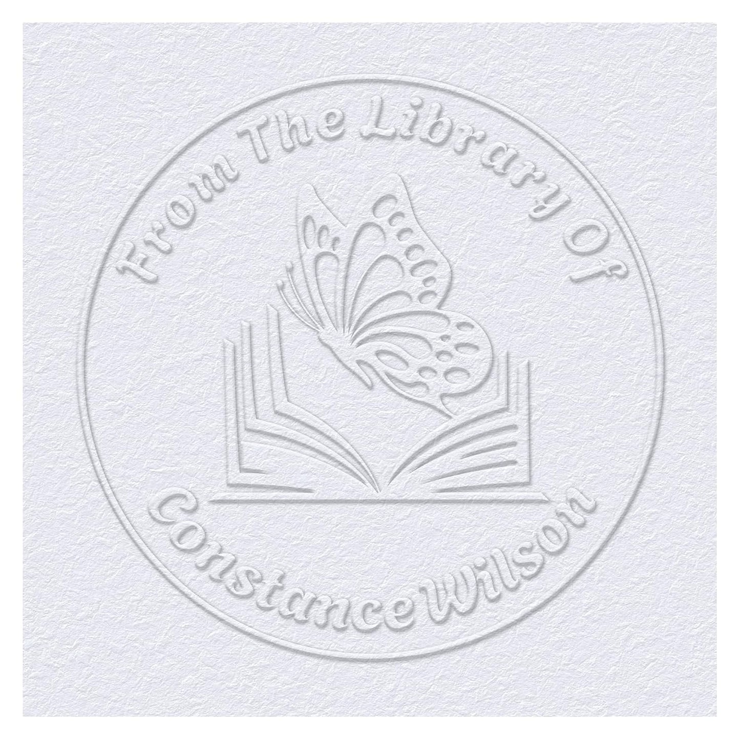 Book Embosser Custom Embosser Stamp with Your Name or Design Personalized Library Embosser Stamp Customized Books Business Cards Paper Documents Notebooks etc. (07)