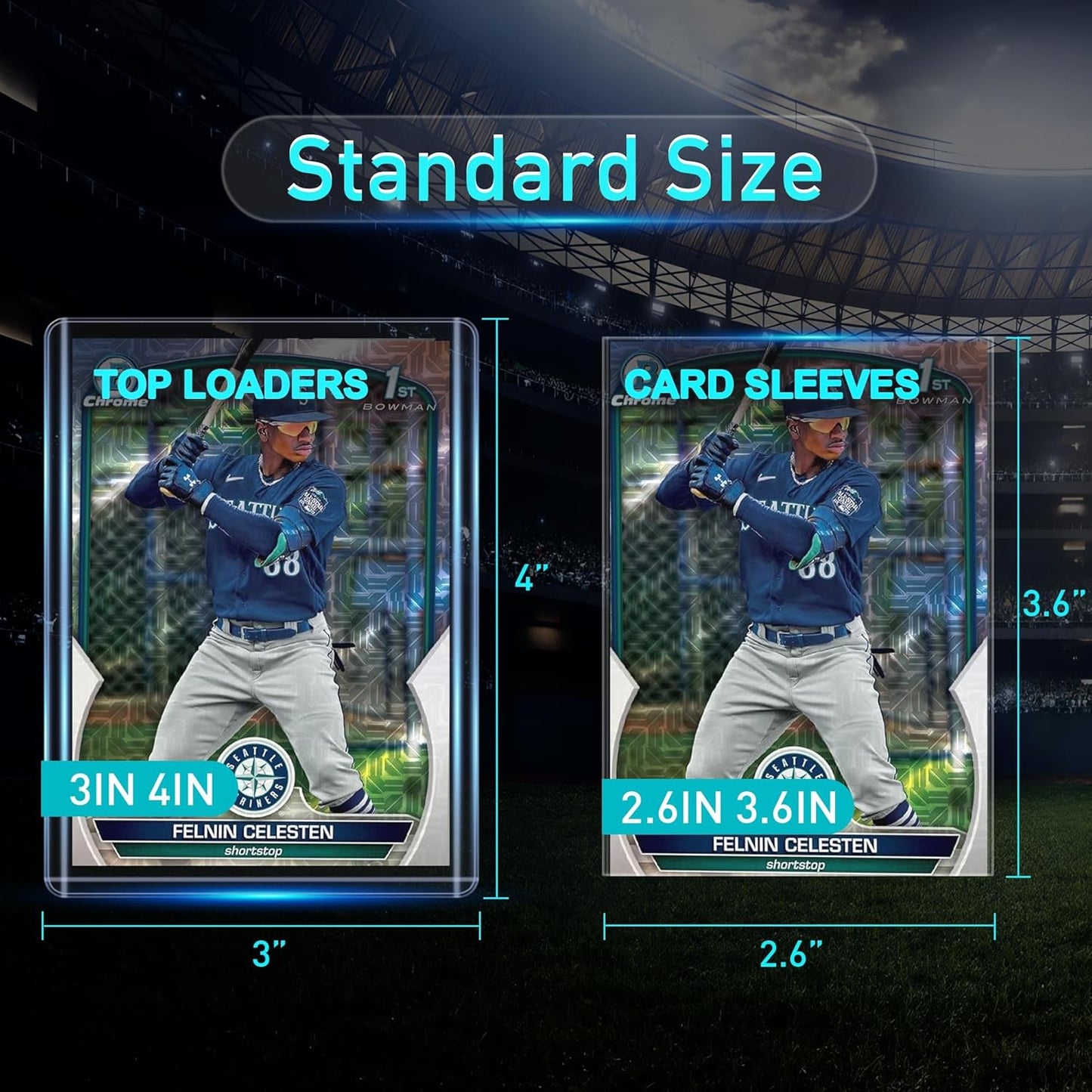 JohnBee Card Sleeves - 3"x4" Hard Plastic Top Loaders for Cards - Trading Card Sleeve & Baseball Card Holder - Premium Topload Ablum Photocard Holder for Sports, Game & Kpop Cards (1000Soft+1000Hard)