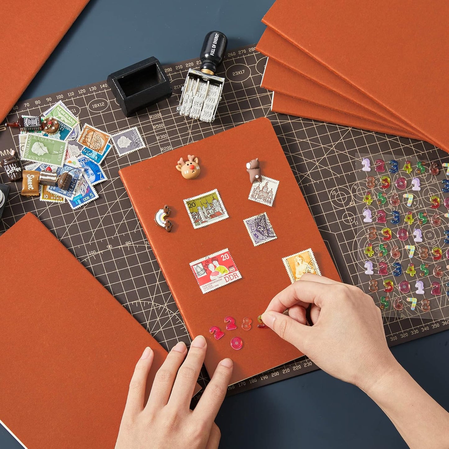 16 Pack Soft Cover Journal Bulk, Feela Lined Notebooks College Ruled for Work for Women Girl Writing, Blank Travel Journal Note Taking Notebook School Business Supplies, 8.2” x 5.5”, A5, Dark Orange