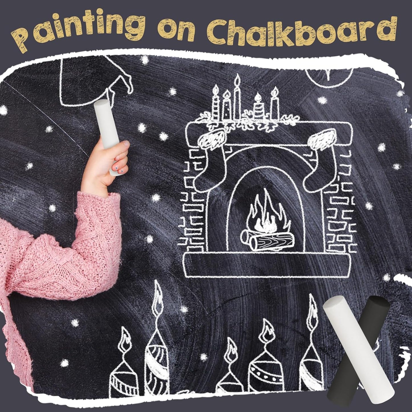 20 Pcs Sidewalk Chalk for Kids Jumbo Black White Washable Non Toxic Chalk for Classroom Outdoor Fun Creativity Art Play Painting on Chalkboard Playground Blackboard Easter Party