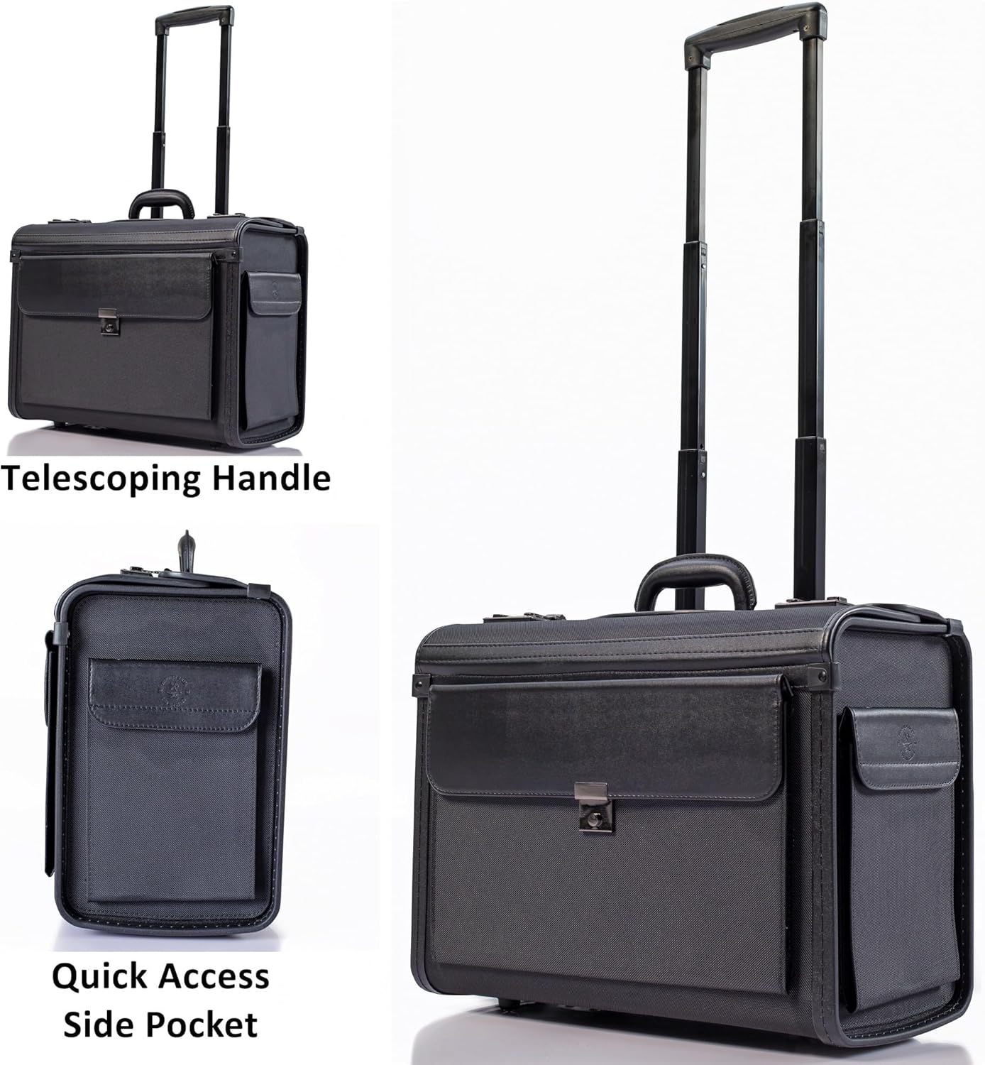 HAMMER ANVIL 19 Wheeled Briefcase Rolling Case Sales Sample Pilot Lawyer Attache