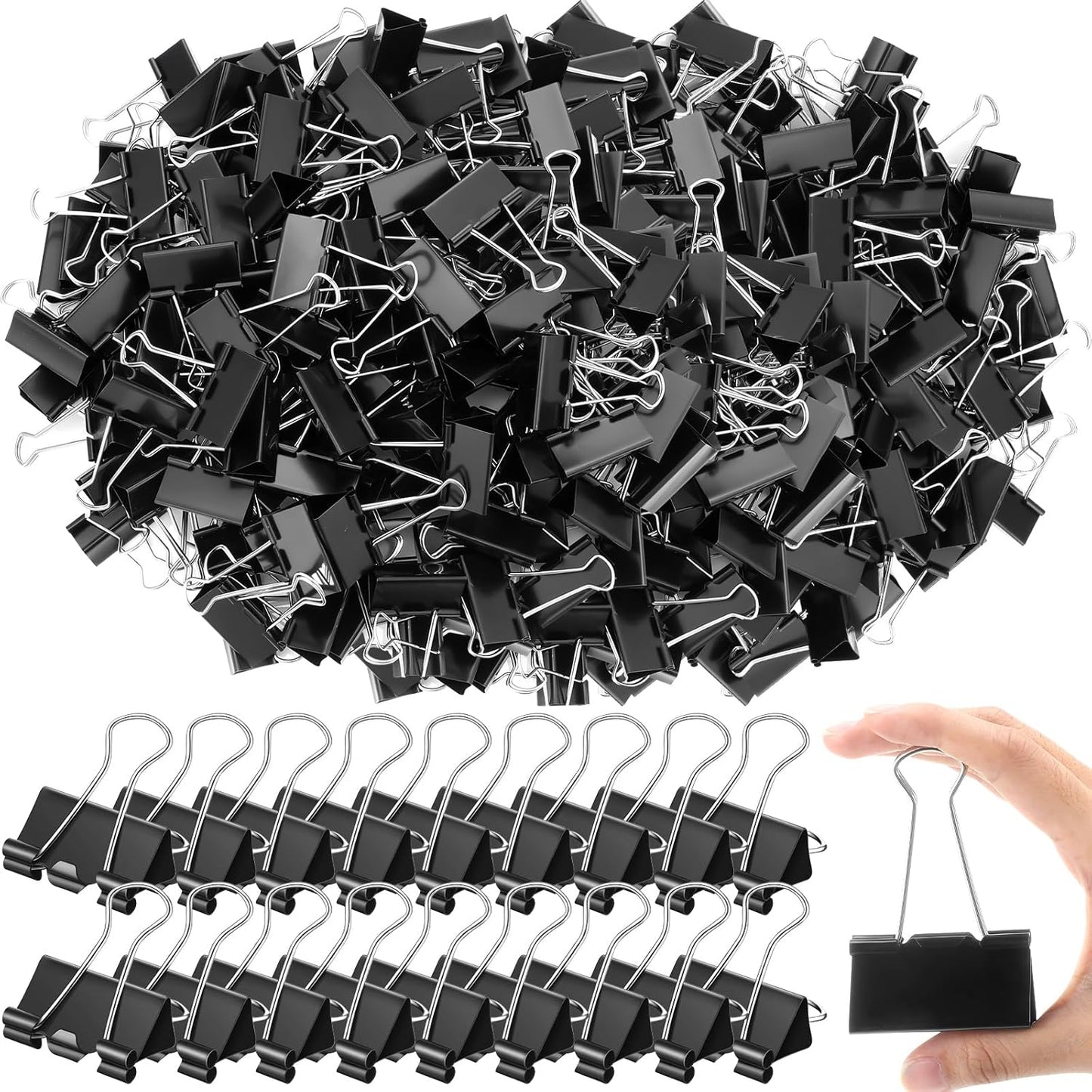 Jetec 200 Pcs Extra Large Binder Clips Bulk 2 Inch Metal Jumbo Binder Clips Office Supplies Black Paper Clamps for Teachers Students Office Business Supplies