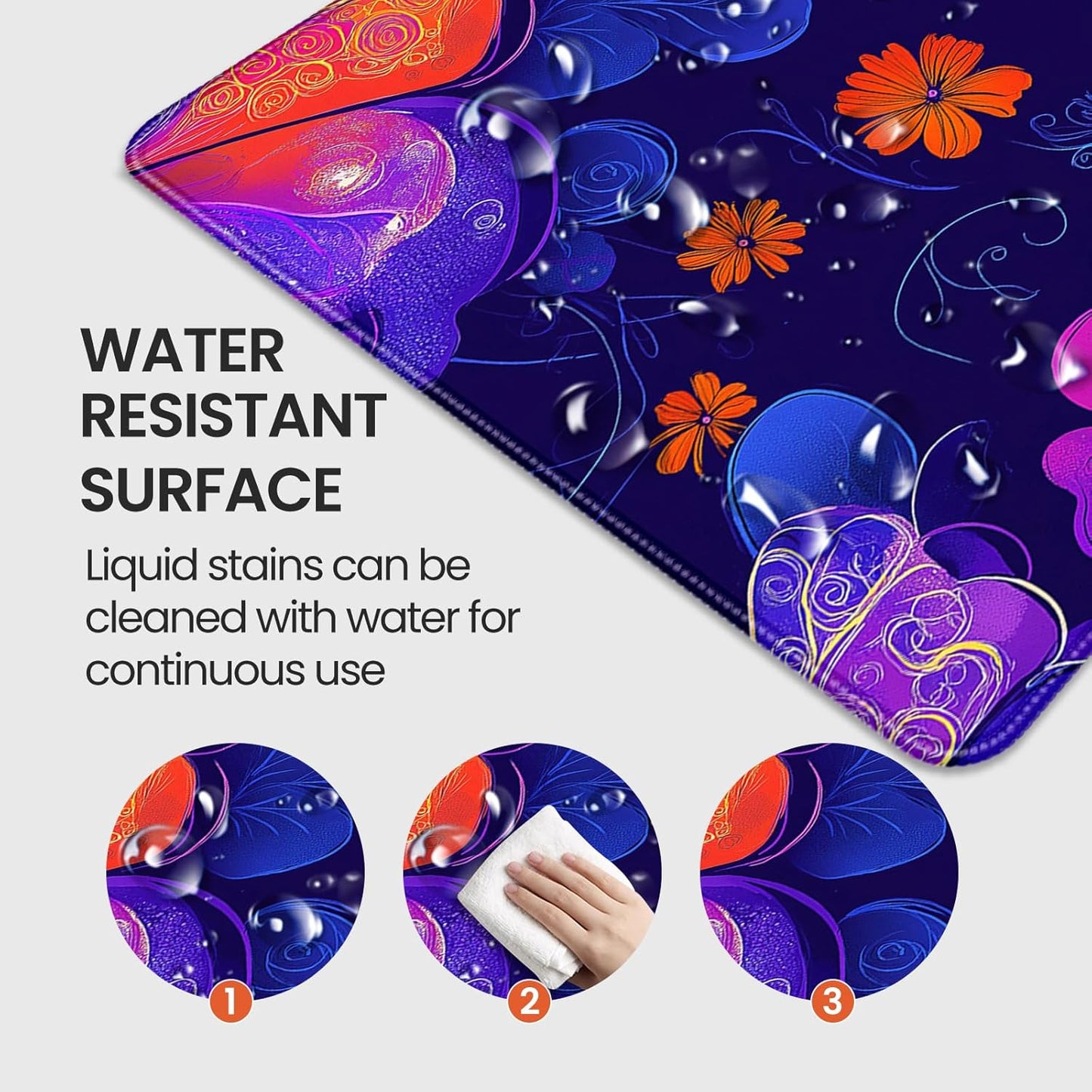 35.4 x 15.7 inches, Large Desktop Mouse pad, Keyboard and Mouse Pads for Work and Home Computers, and Large Laptop Mouse mat，Purple Butterflies