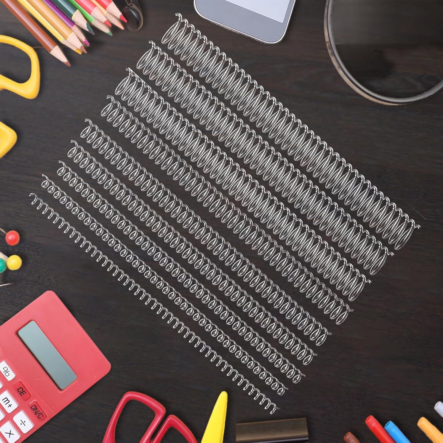 120 Pack Plastic Spiral Binding Coils Binder Binding Spirals Rings 8 Size Spiral Binding Wire Combs Spines Coils, 4:1 Pitch, 1/4 5/16 3/8 1/2 9/16 5/8 3/4 7/8 Inch (Transparent)