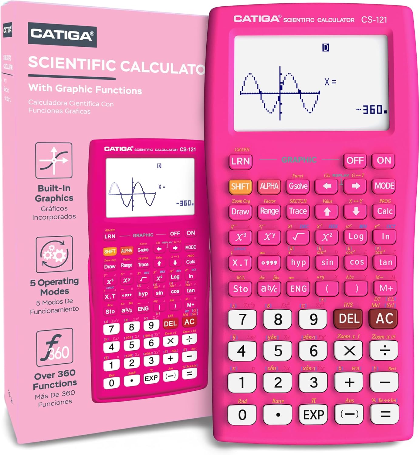 CATIGA Scientific Calculator with Graphic Functions, Multiple Modes with Intuitive Interface, Perfect for Beginner and Advanced Courses, High School or College, CS-121