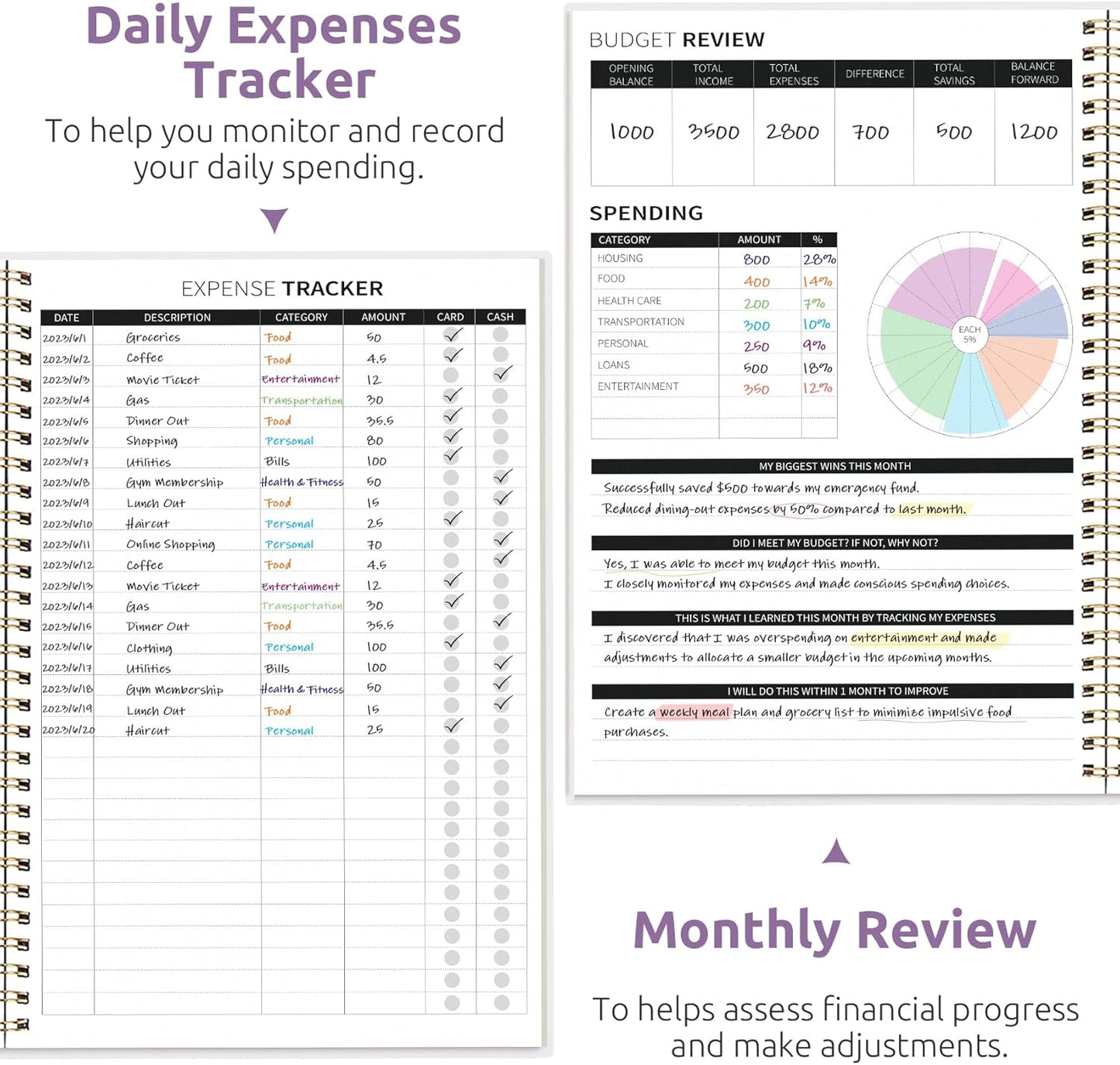 Aesthetic Budget Planner - Monthly Finance Planner with Expense Tracker, Undated Bill Organizer, Budget Notebook to Manage Your Finances, Account Budget Book with Colorful Pattern - Distant Peaks