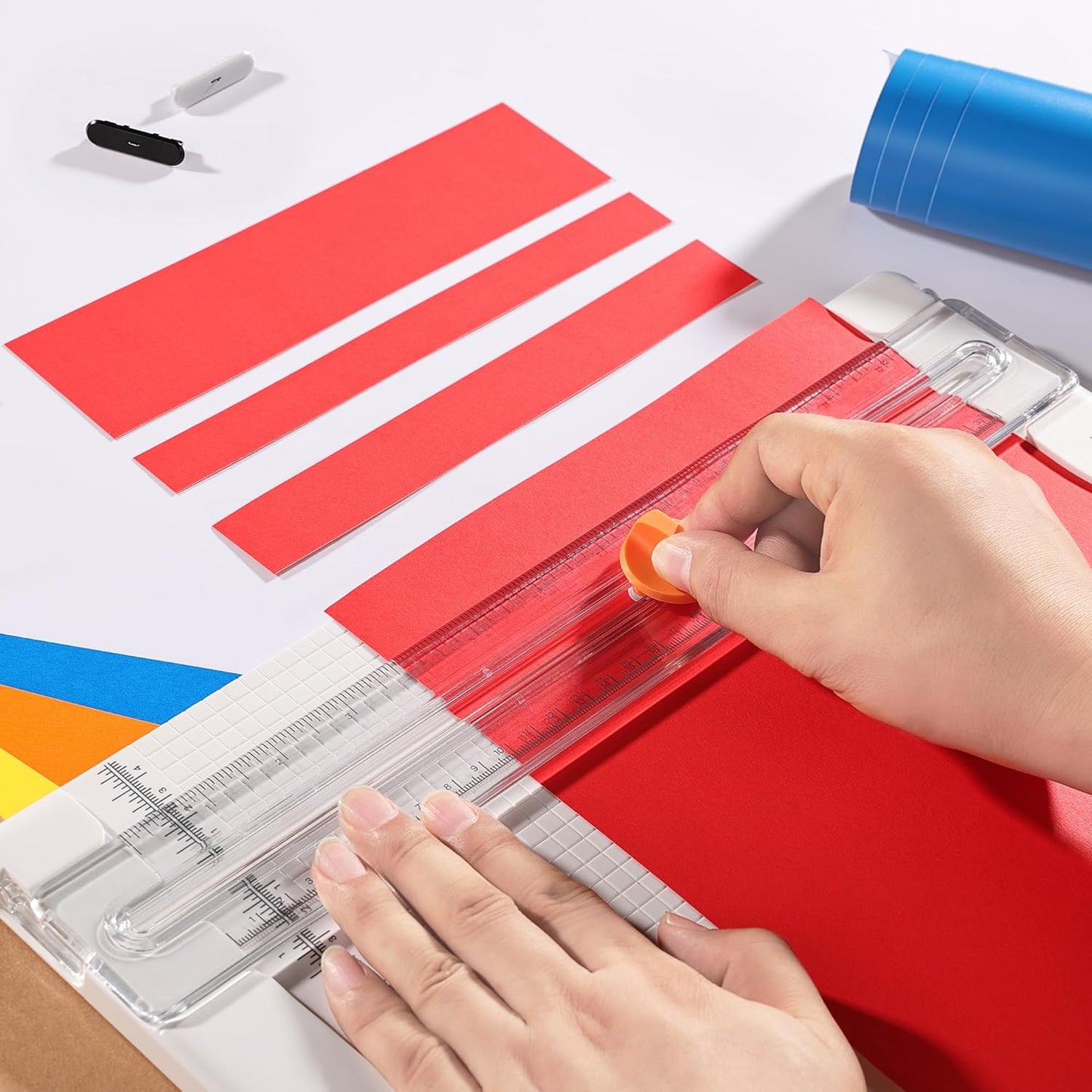 Likart 6-Pack Paper Cutter Replacement Blade kit,Compatible for Cricut Portable Trimmer/Basic Trimmer/Cricut Roll Holder,4 Cutting Blades & 2 Scoring Blades with a Holder,Light Green