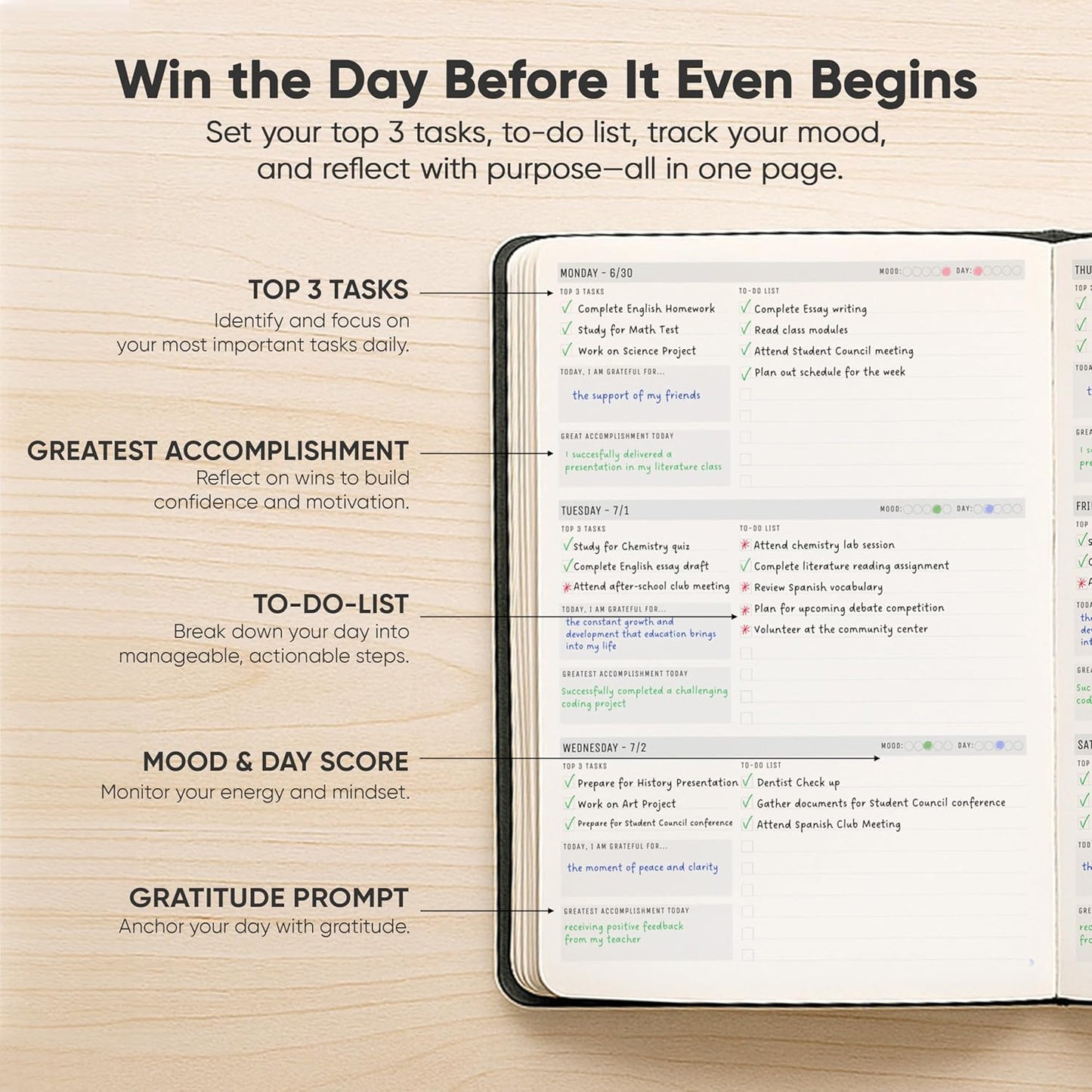 July 2025-2026 Planner 8.5 x 11 Pro Max - Dated Productivity & Academic 2025-2026 - Daily, Weekly & Monthly Planner With July Start Date - A4 - Productivity Store