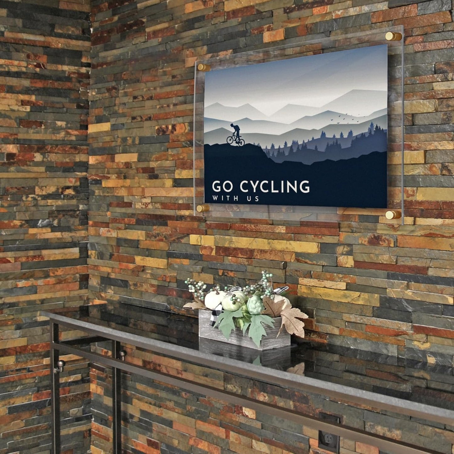 Azar Displays 105528-GLD Acrylic Floating Double Panel Wall Frame,17" x 22" Graphic Size, Overall Frame Size: 21" x 26", Gold