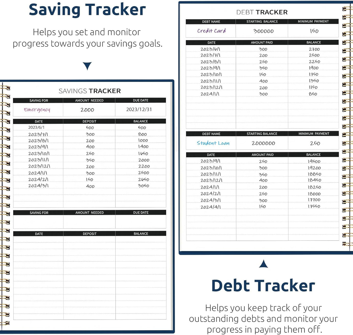 Aesthetic Budget Planner - Monthly Finance Planner with Expense Tracker Notebook, Undated Bill Organizer to Manage Your Finances, Account Book with Colorful Pattern-Sunset