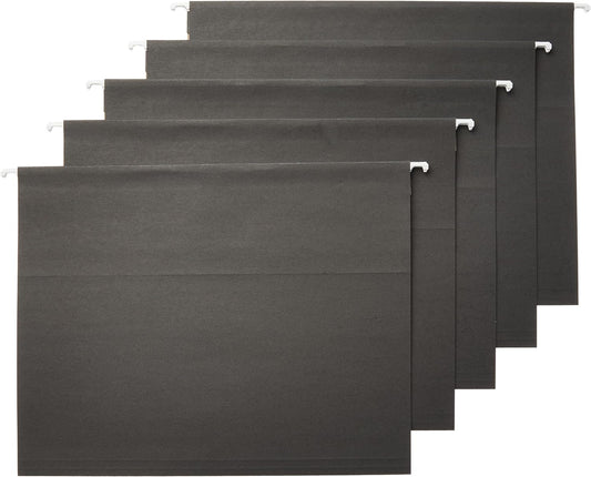 Amazon Basics Hanging File Folders, Letter Size, 8.5x11 inches, Black, 25-Pack