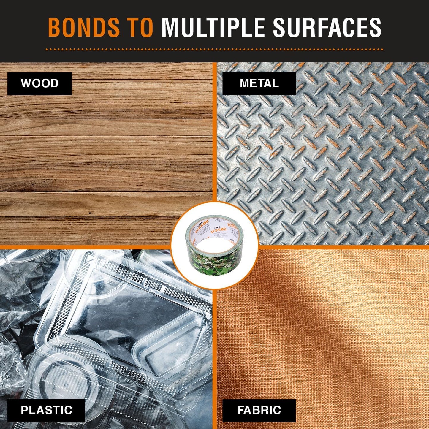 Heavy-Duty Camo Packing Tape (1 Roll) - Strong Camouflage Tape for Concealing, Decorating, Crafts, Temporary Fixes, and More - School & Office Supplies (48mm x 50m per Roll)