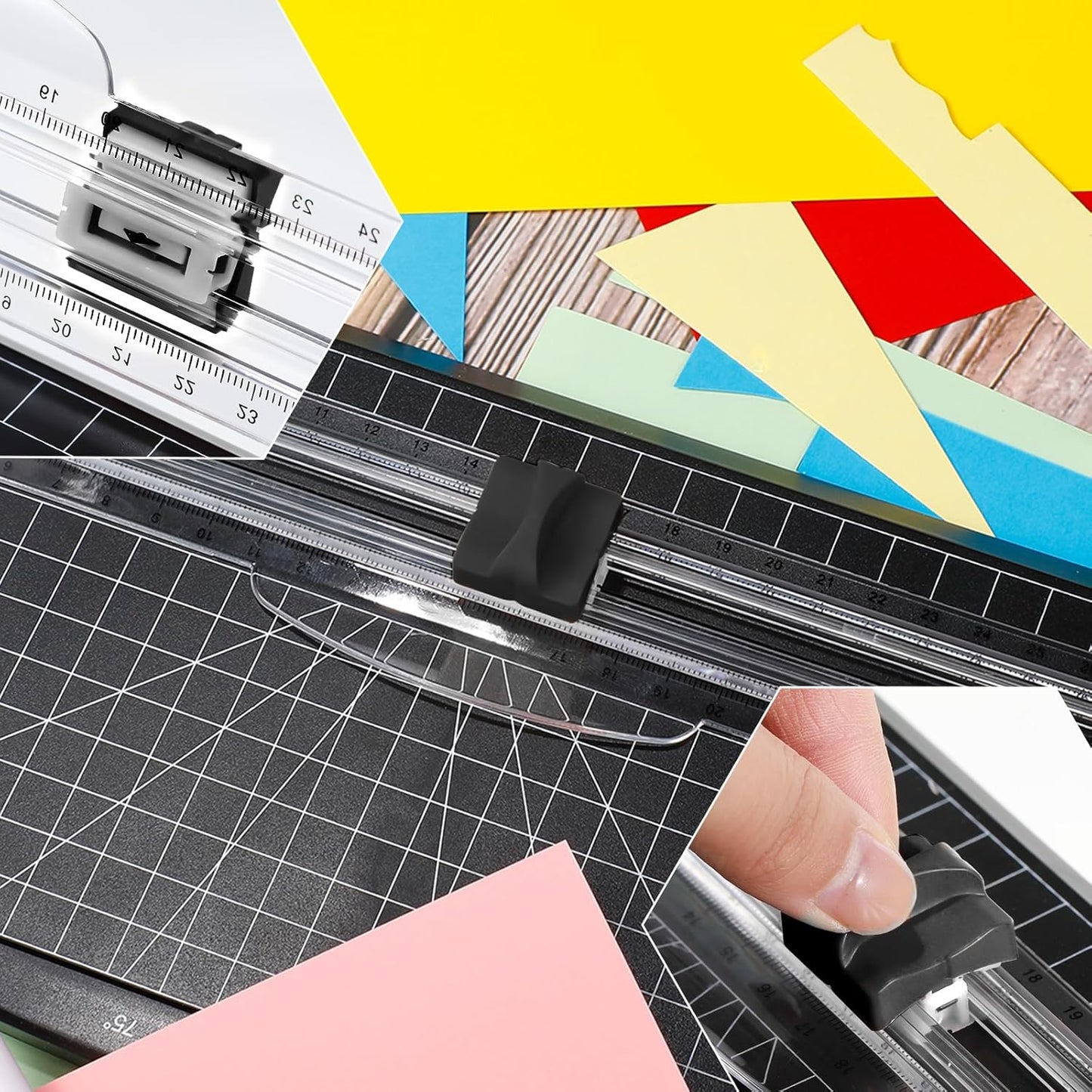 Mudder 10 Pieces Paper Cutter Replacement Blade Cutting Replacement Blades Refill for A4 Black and White Paper Trimmer(Black)