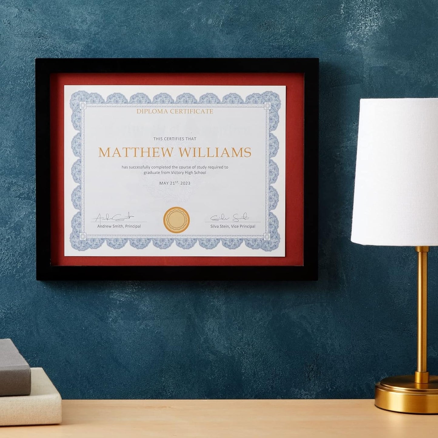 Best Paper Greetings Printable Certificate Paper - Letter Size (8.5" x 11"), Navy Blue Floral, 96 Blank Cardstock Sheets - Printable Cardstock with Border for Awards