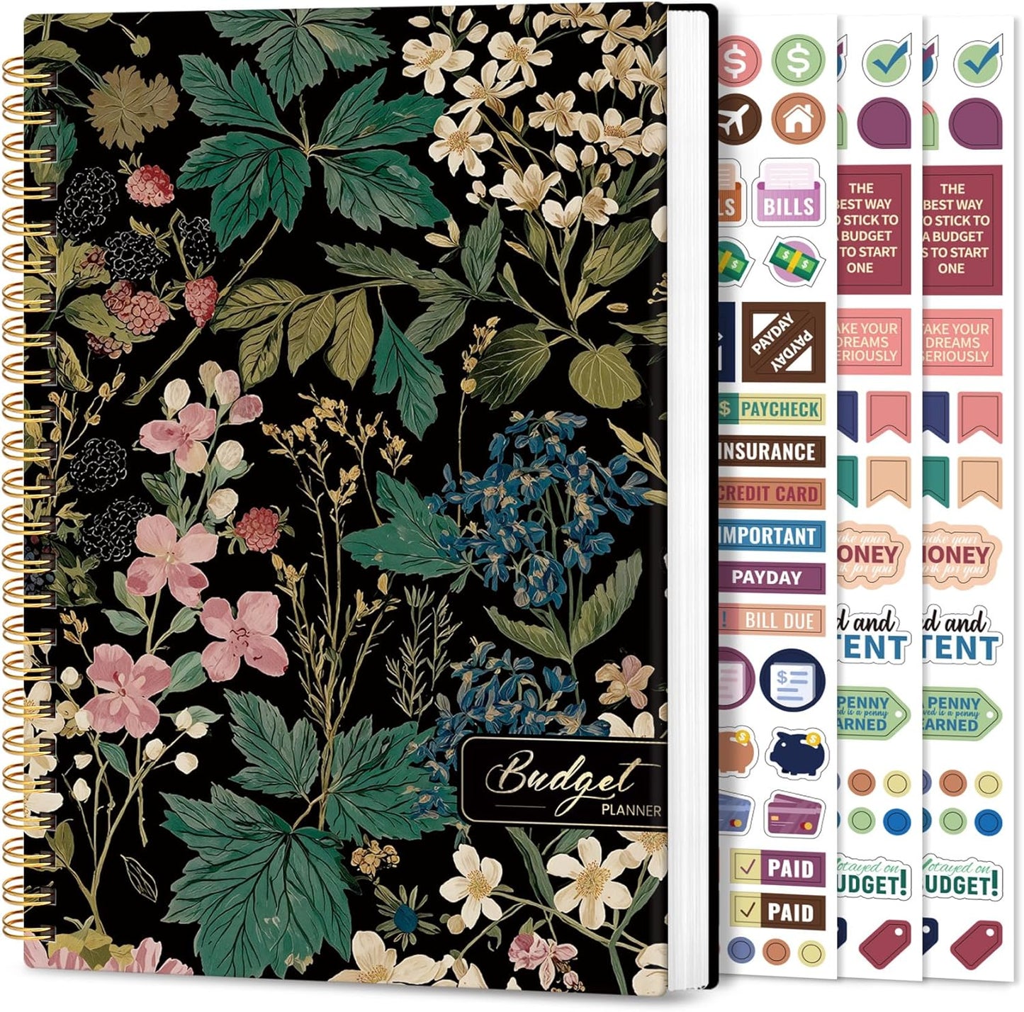 Aesthetic Budget Planner - Monthly Finance Planner with Expense Tracker, Undated Bill Organizer, Budget Notebook to Manage Your Finances, Account Budget Book with Colorful Pattern - Forest Botanica