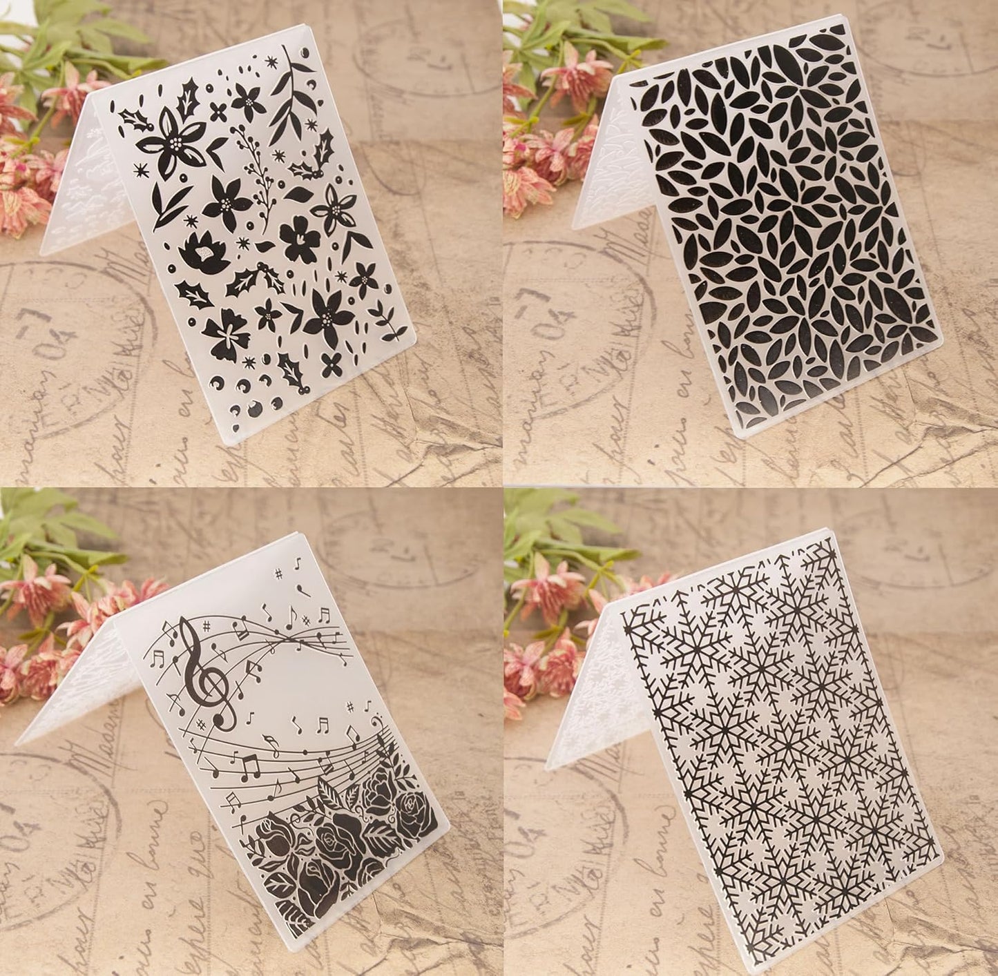 6Pcs Plastic Embossing Folders for Card Making Embossing Machine Template Mold Paper Card Embossing Stencil Flower Leaf Embossing Folder for Scrapbook Photo Album DIY Craft Decoration,4.1 x 5.8inch